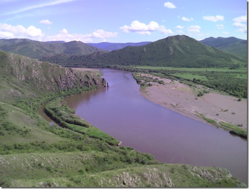 One of proposed dam locations on Selenge river
