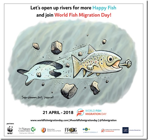 English - World Fish Migration Day invitation - Happy Fish