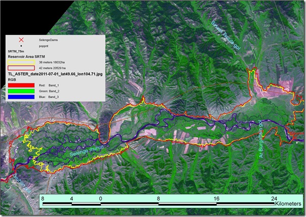 Shuren Reservoir  model on July 1, 2011 satellite image