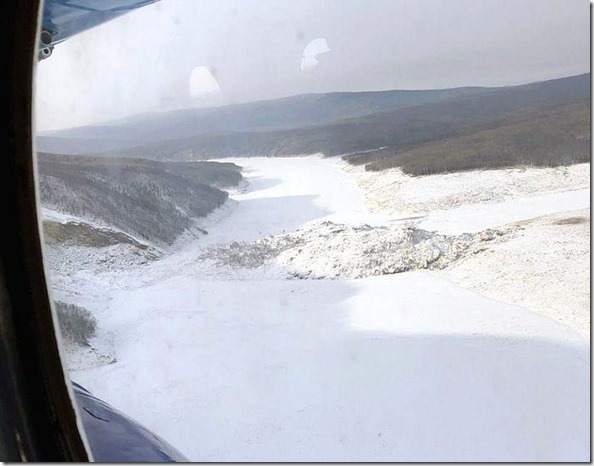 Landslide -view from helicopter