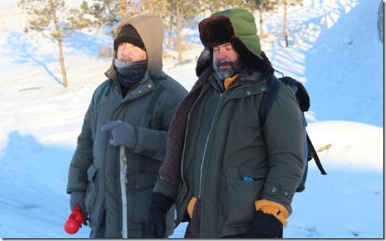 Wetland Watch at Minus 40 Celsius (Eugene Simonov and Dan Hanisch peering into Erguna Wetlands in January 2017)