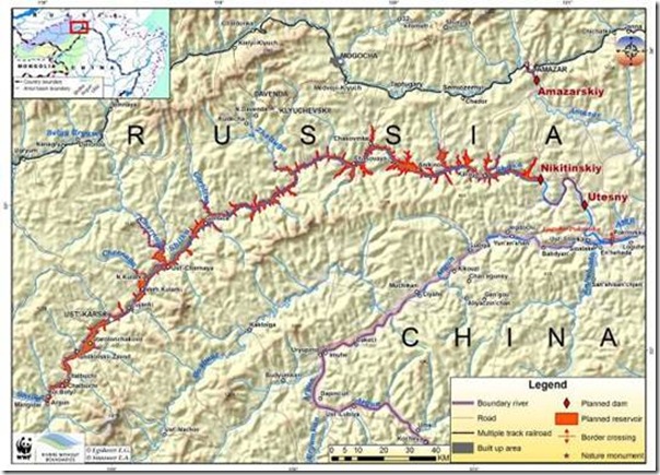 Planned reservoirs of Transsibirsky hydropower cascade on the Shilka River could have maximum instaleed capacity of 750 MWt and likely produce less than 2 billion KWt*hour annually