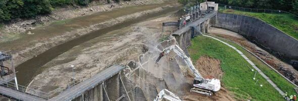 European Rivers Network: the large La Roche qui Boit dam removed from Sélune River in France