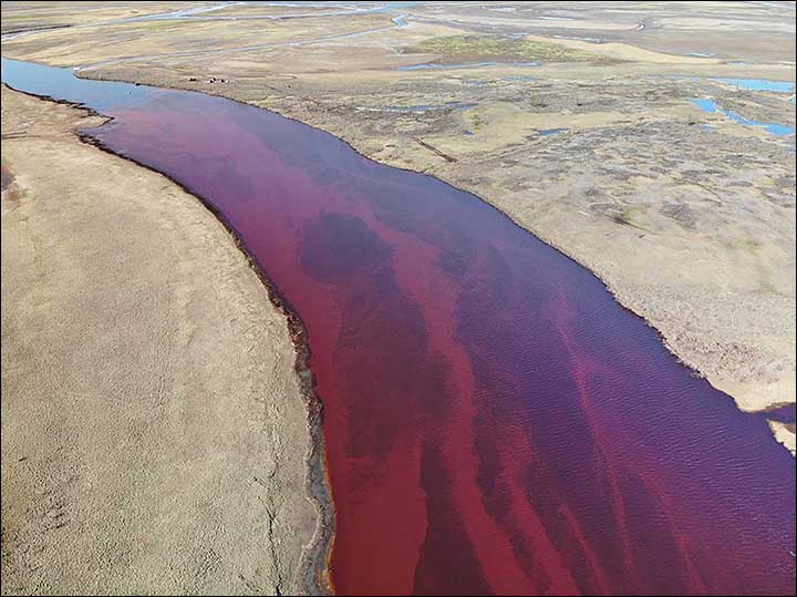 River of Diesel Moving to the Arctic Ocean